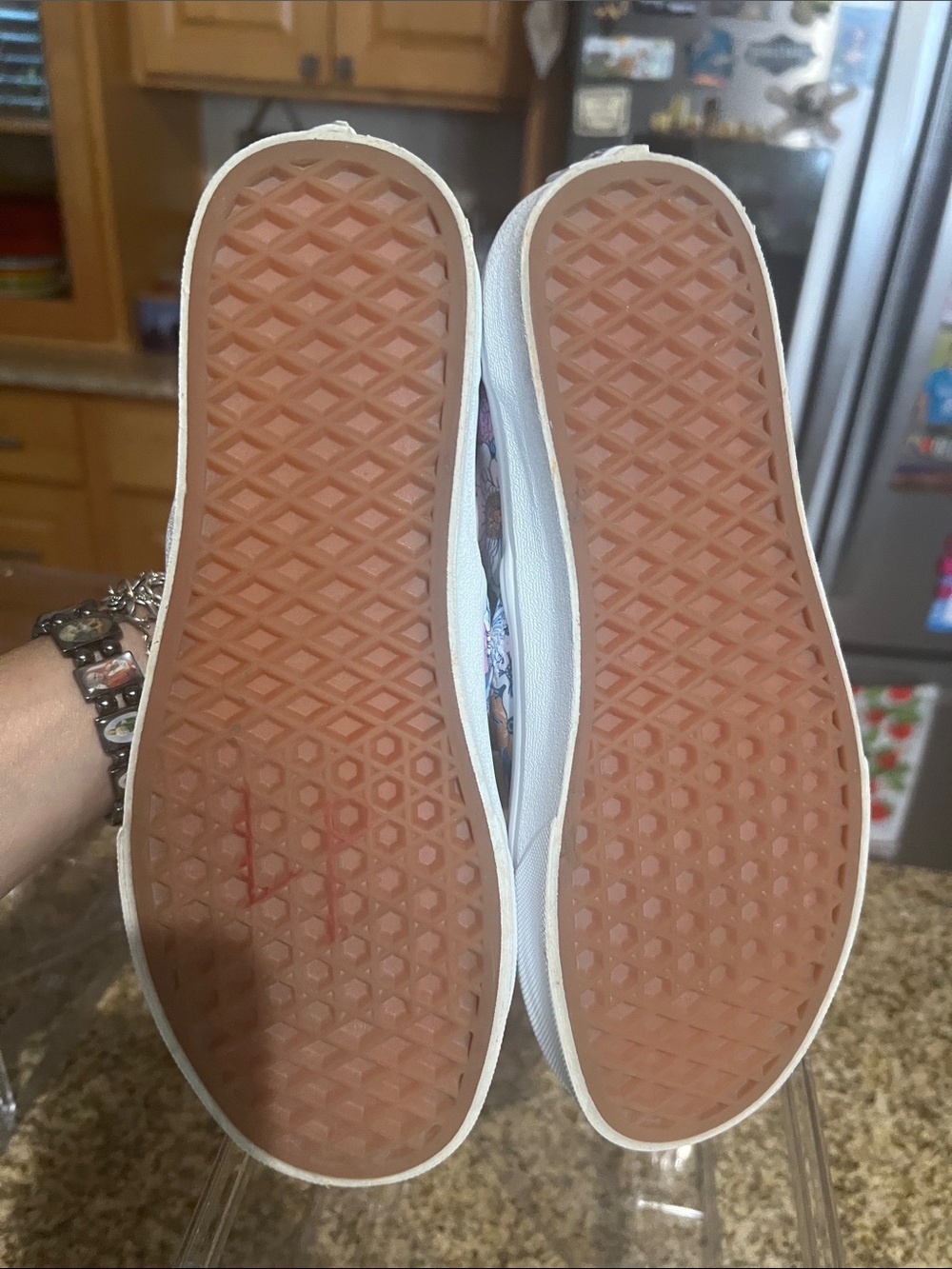 Vans Slip-On Floral Sneakers in Navy, Pink, White - Picture 4 of 6